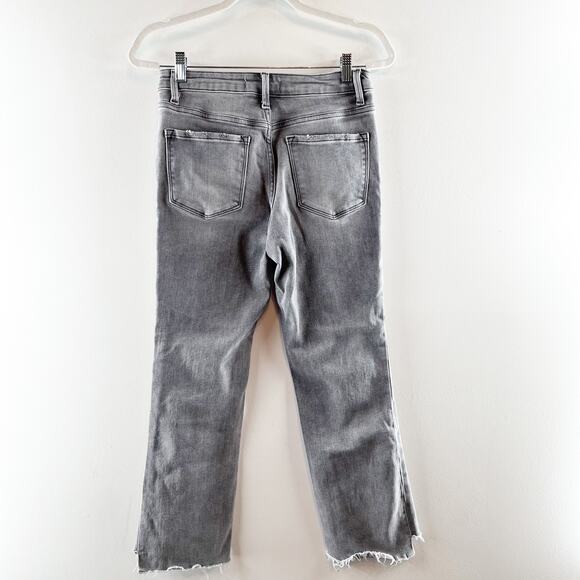 Vervet High Rise Raw Hem Cropped Ankle Straight Leg Slim Jeans Gray Wash 27 / 4 - Picture 10 of 10